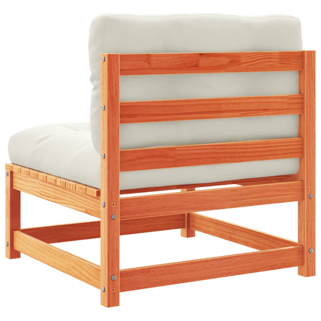 vidaXL Καναπές Κήπου Σετ 5 τεμ. Καφέ Μασίφ Ξύλο Πεύκου με Μαξιλάρια