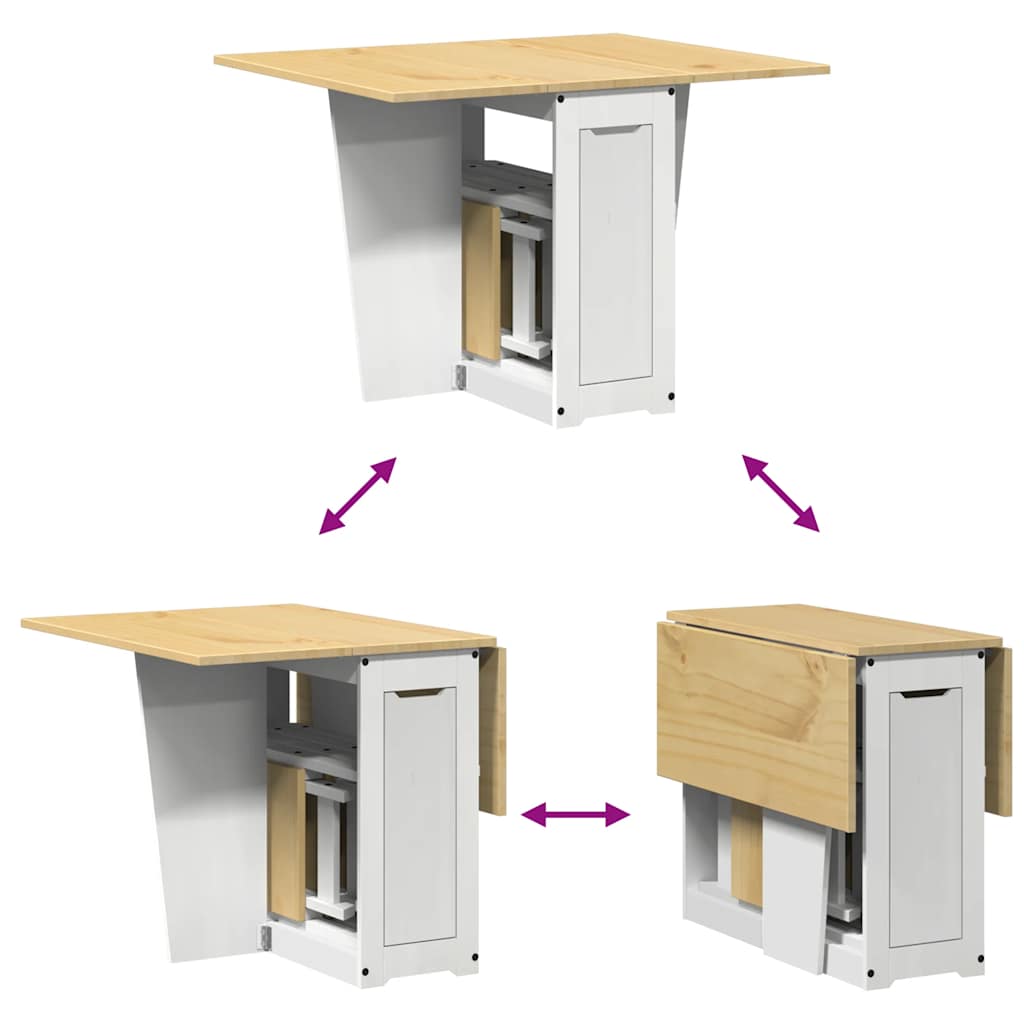 vidaXL Σετ Τραπεζαρίας Επεκ. 5Τ Corona Πτυσ. Λευκό Κεριού Ξύλο Πεύκου