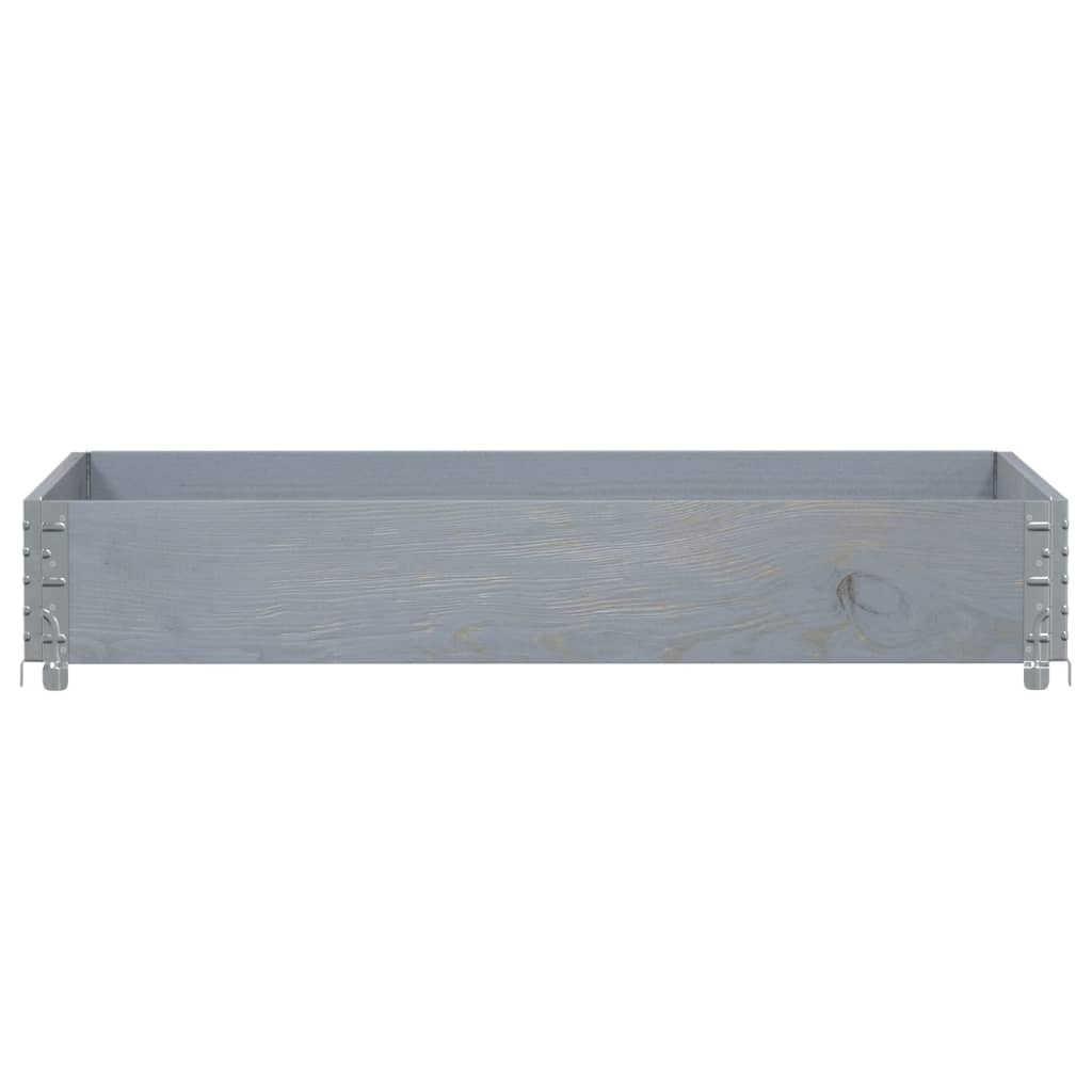 vidaXL Κολάρα Παλέτας Γκρι 120x80 εκ. από Μασίφ Ξύλο Πεύκου