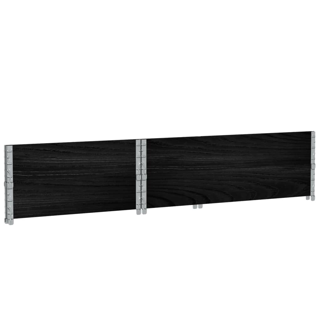 vidaXL Κολάρα Παλέτας 2 τεμ. Μαύρο 120x80 εκ. από Μασίφ Ξύλο Πεύκου