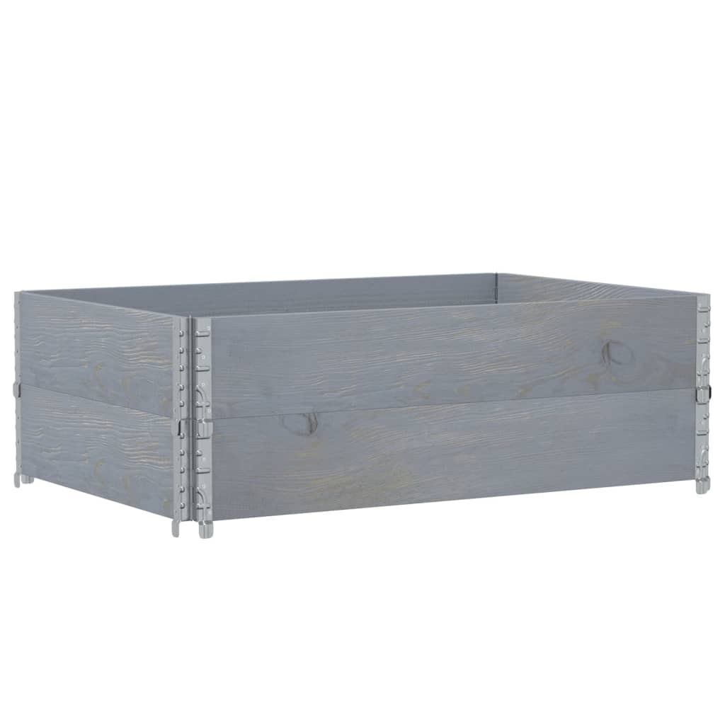 vidaXL Κολάρα Παλέτας 2 τεμ. Γκρι 120x80 εκ. από Μασίφ Ξύλο Πεύκου