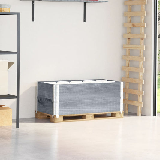 vidaXL Κολάρα Παλέτας 2 τεμ. Γκρι 100x50 εκ. από Μασίφ Ξύλο Πεύκου