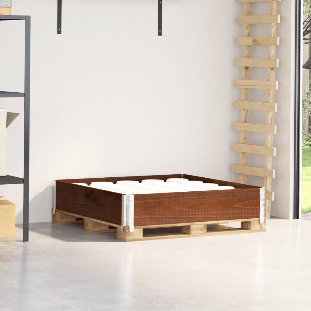 vidaXL Κολάρα Παλέτας Καφέ 100x100 εκ. από Μασίφ Ξύλο Πεύκου