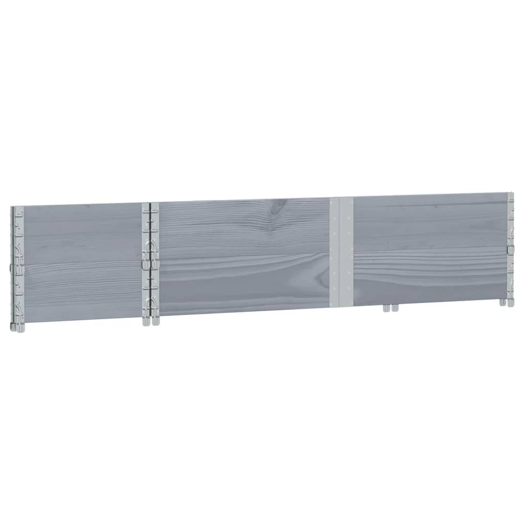 vidaXL Κολάρα Παλέτας 2 τεμ. Γκρι 150x50 εκ. από Μασίφ Ξύλο Πεύκου