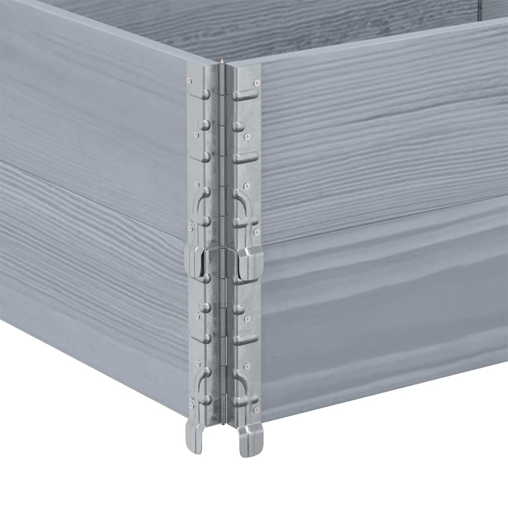 vidaXL Κολάρα Παλέτας 2 τεμ. Γκρι 150x50 εκ. από Μασίφ Ξύλο Πεύκου