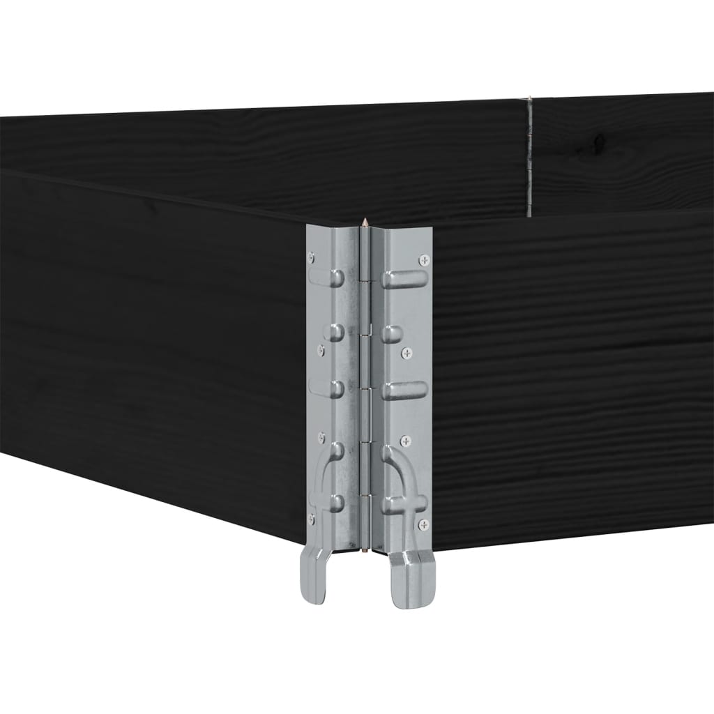 vidaXL Κολάρα Παλέτας Μαύρο 150x100 εκ. από Μασίφ Ξύλο Πεύκου