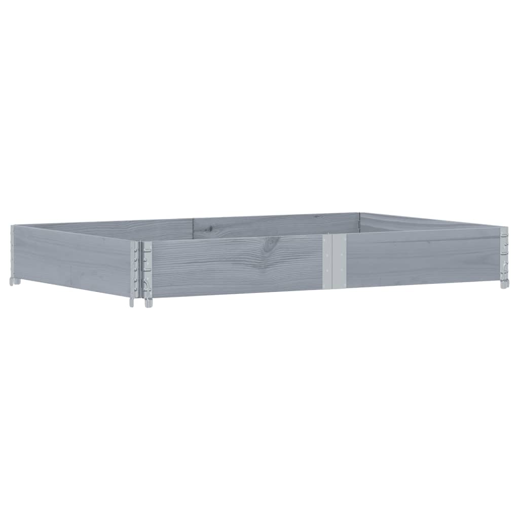 vidaXL Κολάρα Παλέτας Γκρι 150x100 εκ. από Μασίφ Ξύλο Πεύκου