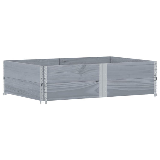 vidaXL Κολάρα Παλέτας 2 τεμ. Γκρι 150x100 εκ. από Μασίφ Ξύλο Πεύκου