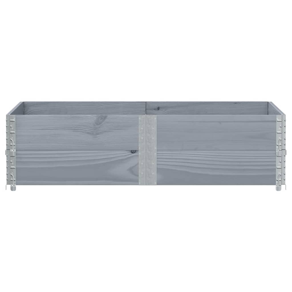 vidaXL Κολάρα Παλέτας 2 τεμ. Γκρι 150x100 εκ. από Μασίφ Ξύλο Πεύκου