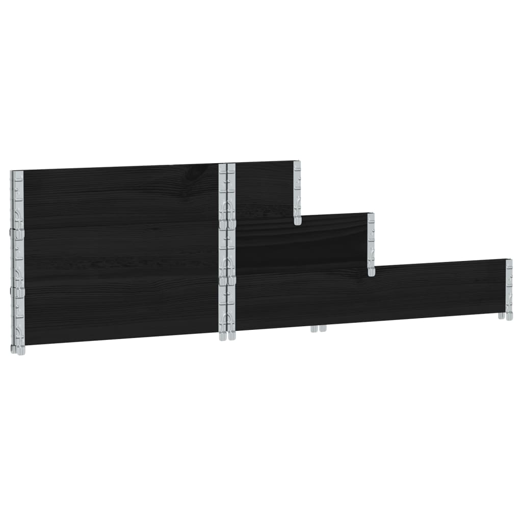 vidaXL Ζαρντινιέρα Υπερ. 3 Επιπέδων Μαύρη 120x80 εκ. Μασίφ Ξύλο Πεύκου