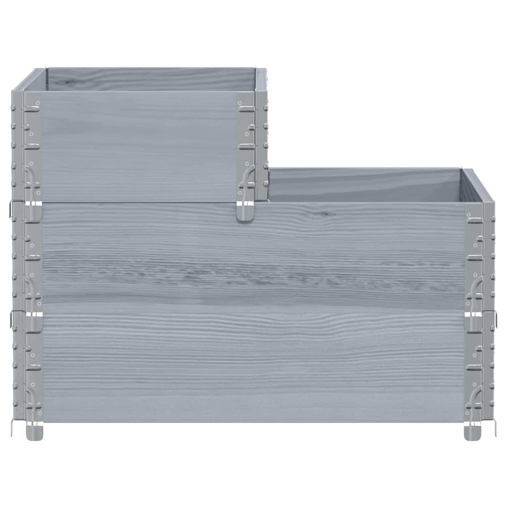 vidaXL Ζαρντινιέρα Υπερ. 3 Επιπέδων Γκρι 120x80 εκ. Μασίφ Ξύλο Πεύκου