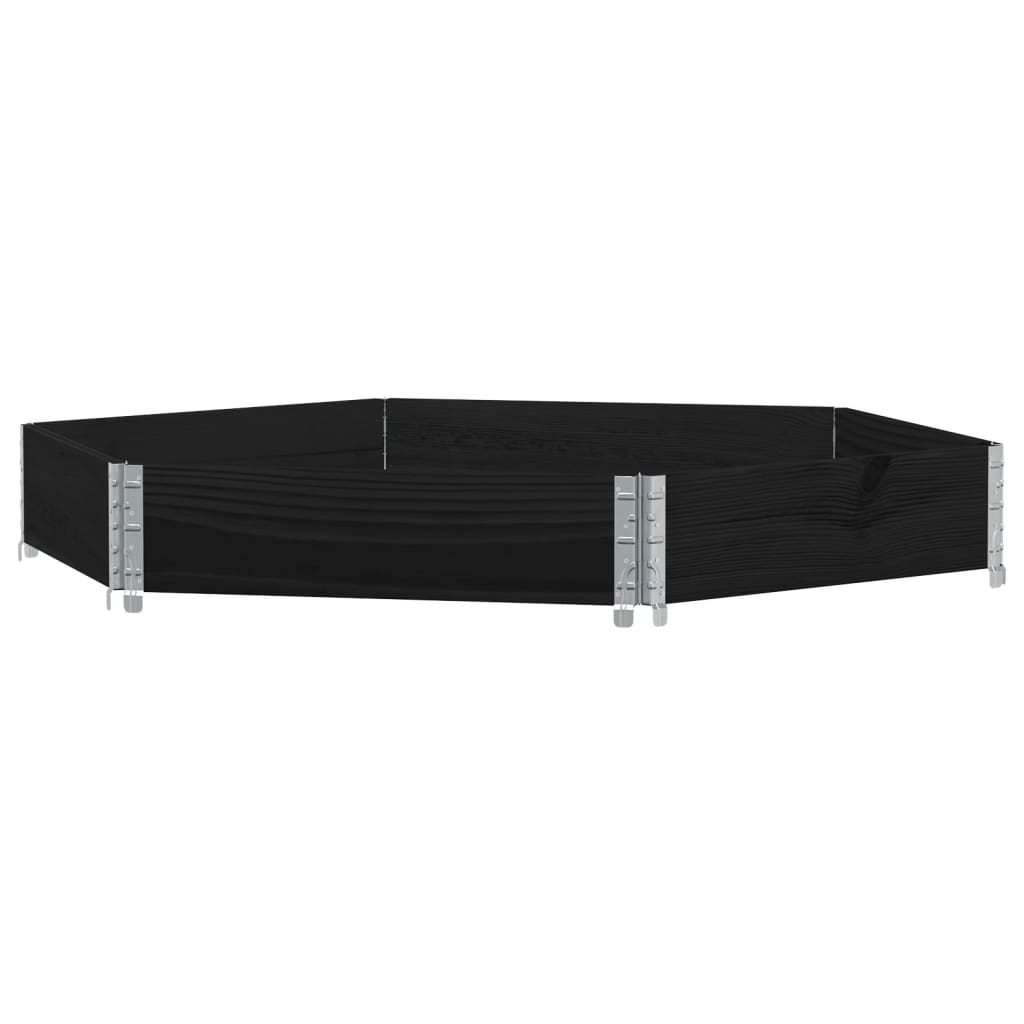 vidaXL Ζαρντινιέρα Εξάγωνη Μαύρη 160x160 εκ. από Μασίφ Ξύλο Πεύκου