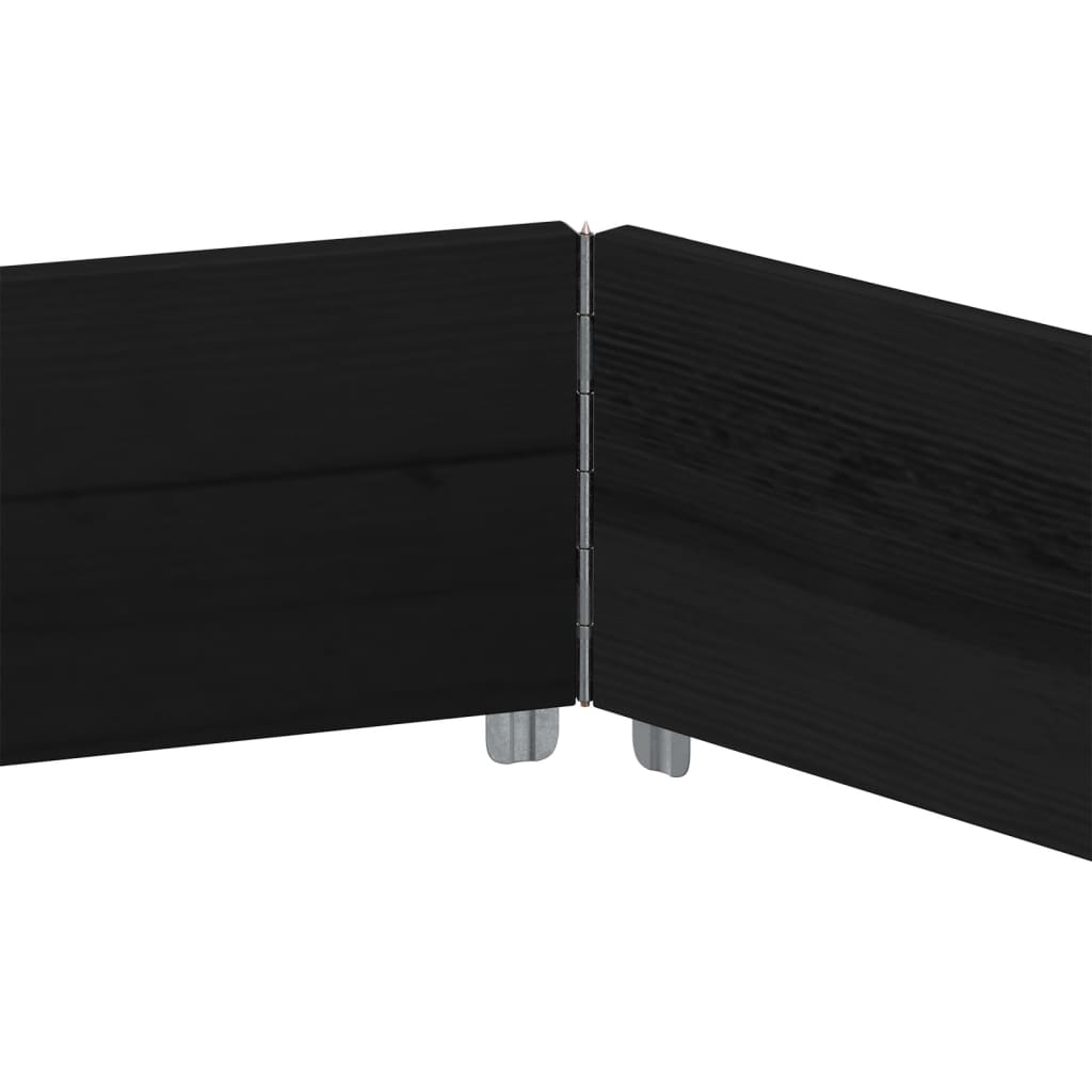 vidaXL Ζαρντινιέρα Εξάγωνη Μαύρη 160x160 εκ. από Μασίφ Ξύλο Πεύκου