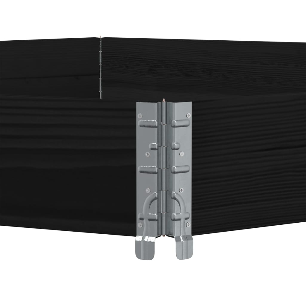 vidaXL Ζαρντινιέρα Εξάγωνη Μαύρη 160x160 εκ. από Μασίφ Ξύλο Πεύκου