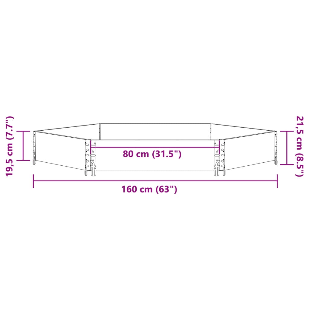 vidaXL Ζαρντινιέρα Εξάγωνη Καφέ 160x160 εκ. από Μασίφ Ξύλο Πεύκου