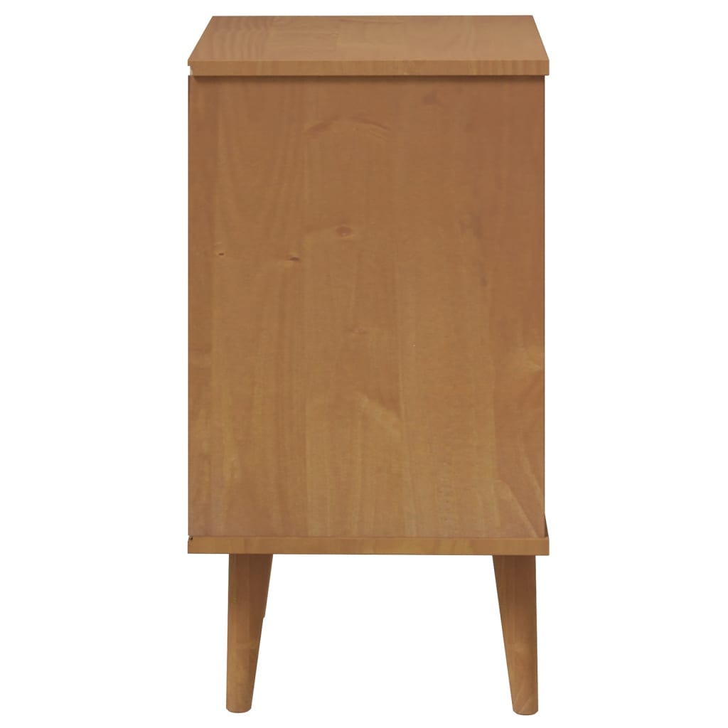 vidaXL Κομοδίνο MOLDE Καφέ 40 x 35 x 65 εκ. από Μασίφ Ξύλο Πεύκου