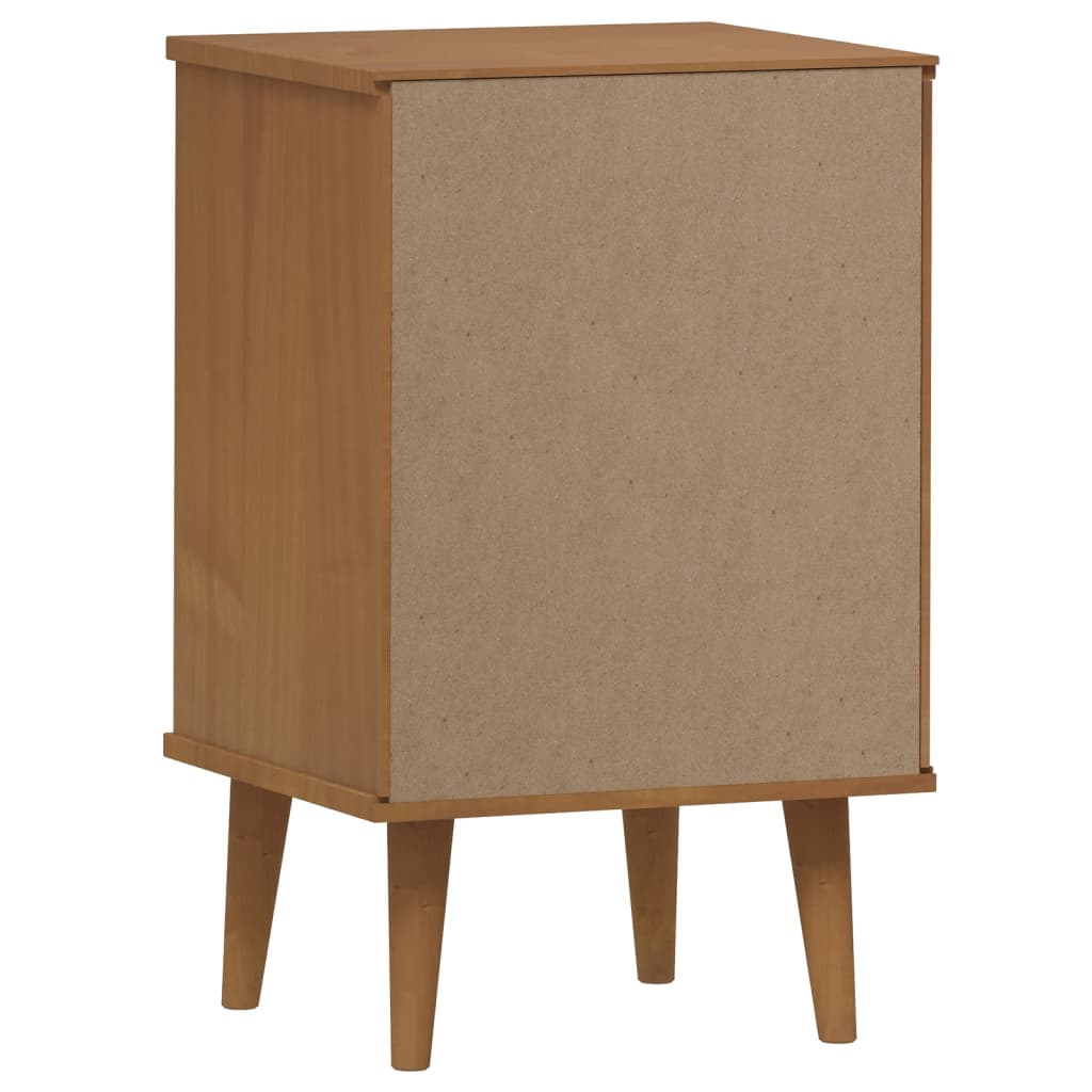 vidaXL Κομοδίνο MOLDE Καφέ 40 x 35 x 65 εκ. από Μασίφ Ξύλο Πεύκου