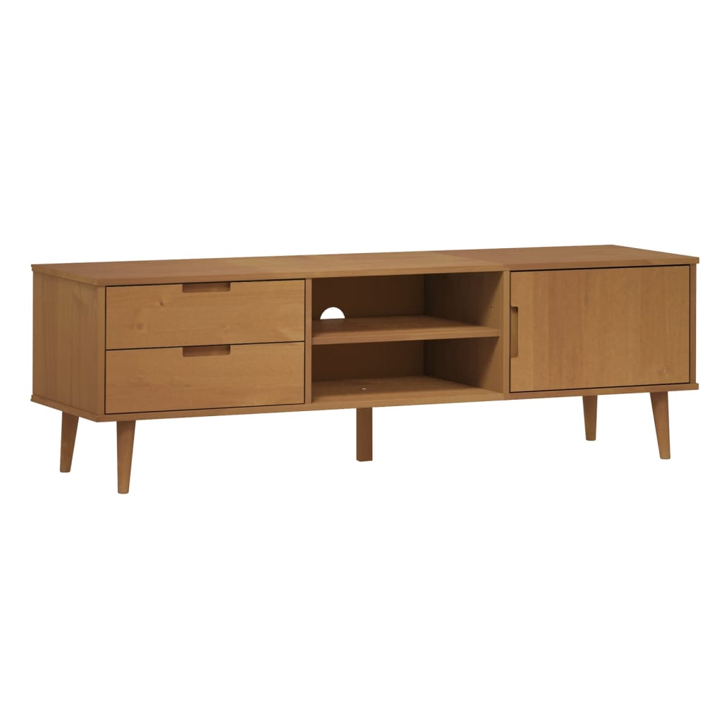 vidaXL Έπιπλο Τηλεόρασης MOLDE Καφέ 158x40x49 εκ. Μασίφ Ξύλο Πεύκου