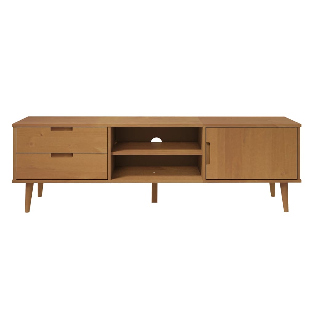vidaXL Έπιπλο Τηλεόρασης MOLDE Καφέ 158x40x49 εκ. Μασίφ Ξύλο Πεύκου