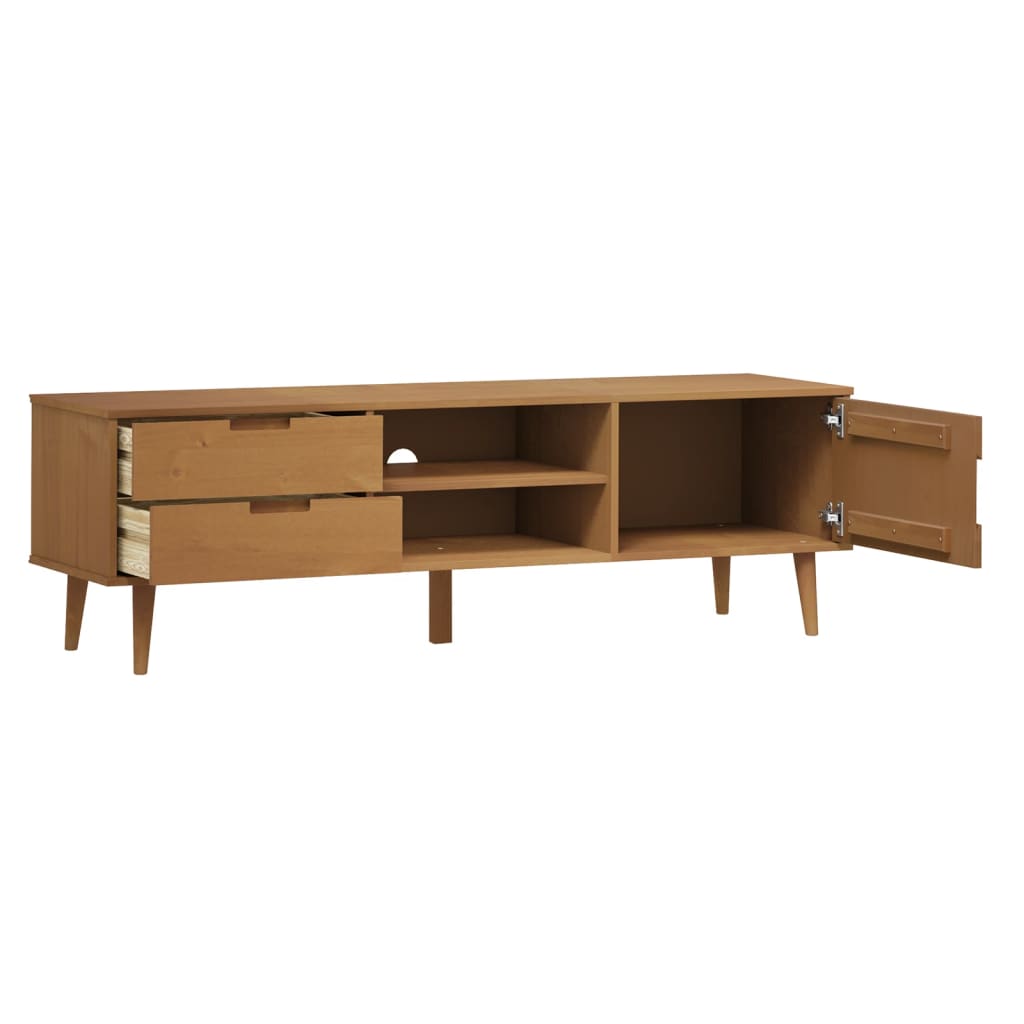 vidaXL Έπιπλο Τηλεόρασης MOLDE Καφέ 158x40x49 εκ. Μασίφ Ξύλο Πεύκου