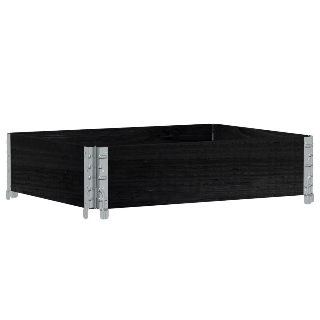 vidaXL Ζαρντινιέρα Κήπου Μαύρη 80x60 εκ. από Μασίφ Ξύλο Πεύκου
