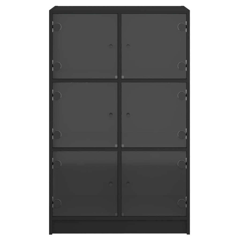 vidaXL Ντουλάπι με Πόρτες Μαύρο 68x37x109 εκ. από Επεξεργασμένο Ξύλο