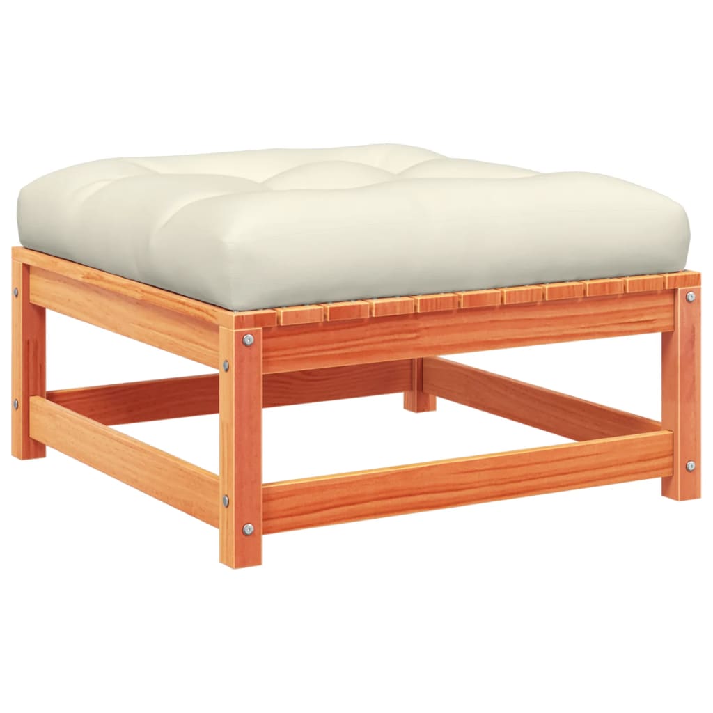 vidaXL Καναπές Κήπου Σετ 8 τεμ. Καφέ Μασίφ Ξύλο Πεύκου με Μαξιλάρια