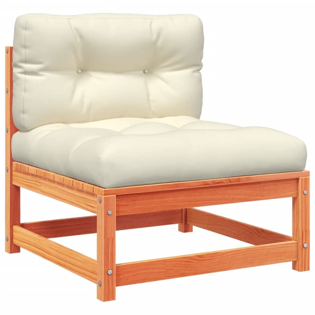 vidaXL Καναπές Κήπου Σετ 9 τεμ. Καφέ Μασίφ Ξύλο Πεύκου με Μαξιλάρια