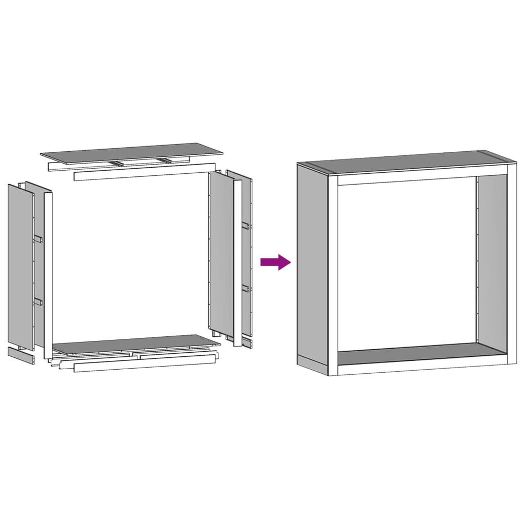 vidaXL Ραφιέρα Καυσόξυλων 100x40x100 εκ. από Ανοξείδωτο ατσάλι
