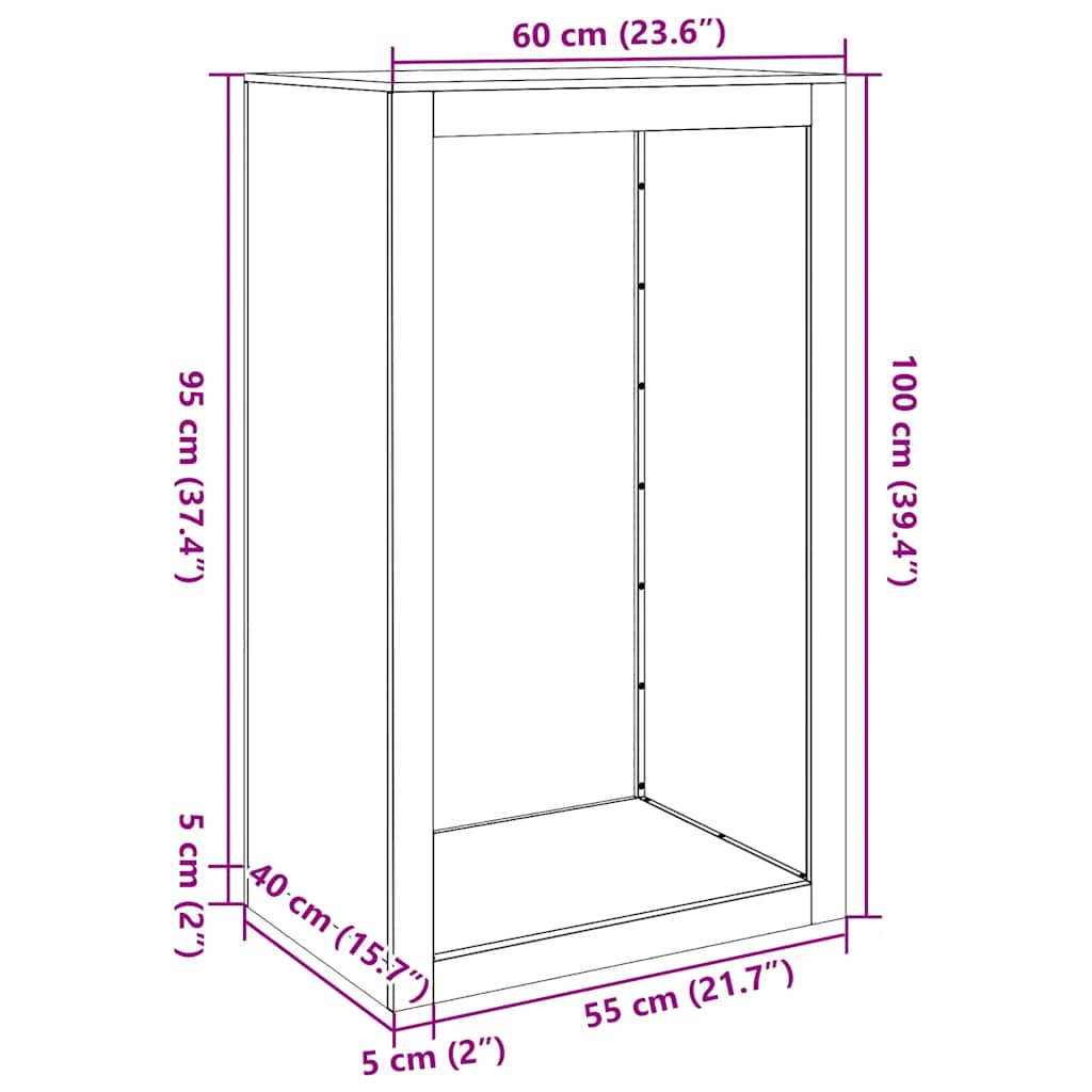 vidaXL Ράφι Καυσόξυλων Πράσινη 60x40x100 εκ. Ατσάλινο