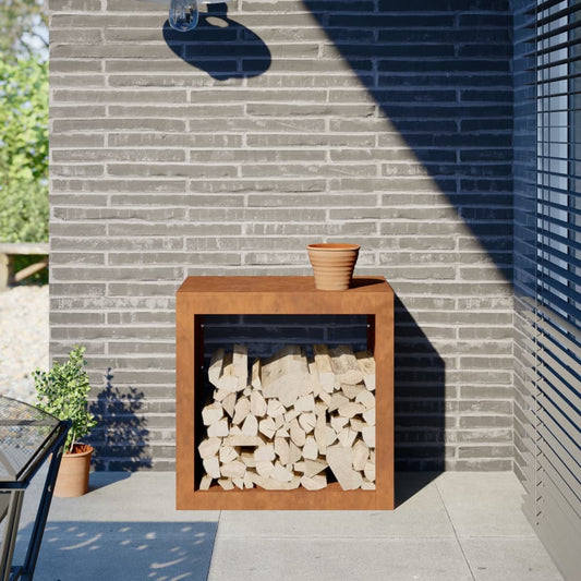 Ράφι για καυσόξυλα vidaXL 60x40x60 cm Ατσάλι σκληρυθέν στον αέρα