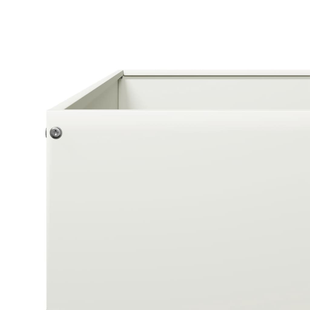vidaXL Ζαρντινιέρα Υπερυψωμένη Λευκό 100x100x26 εκ. Ατσάλι