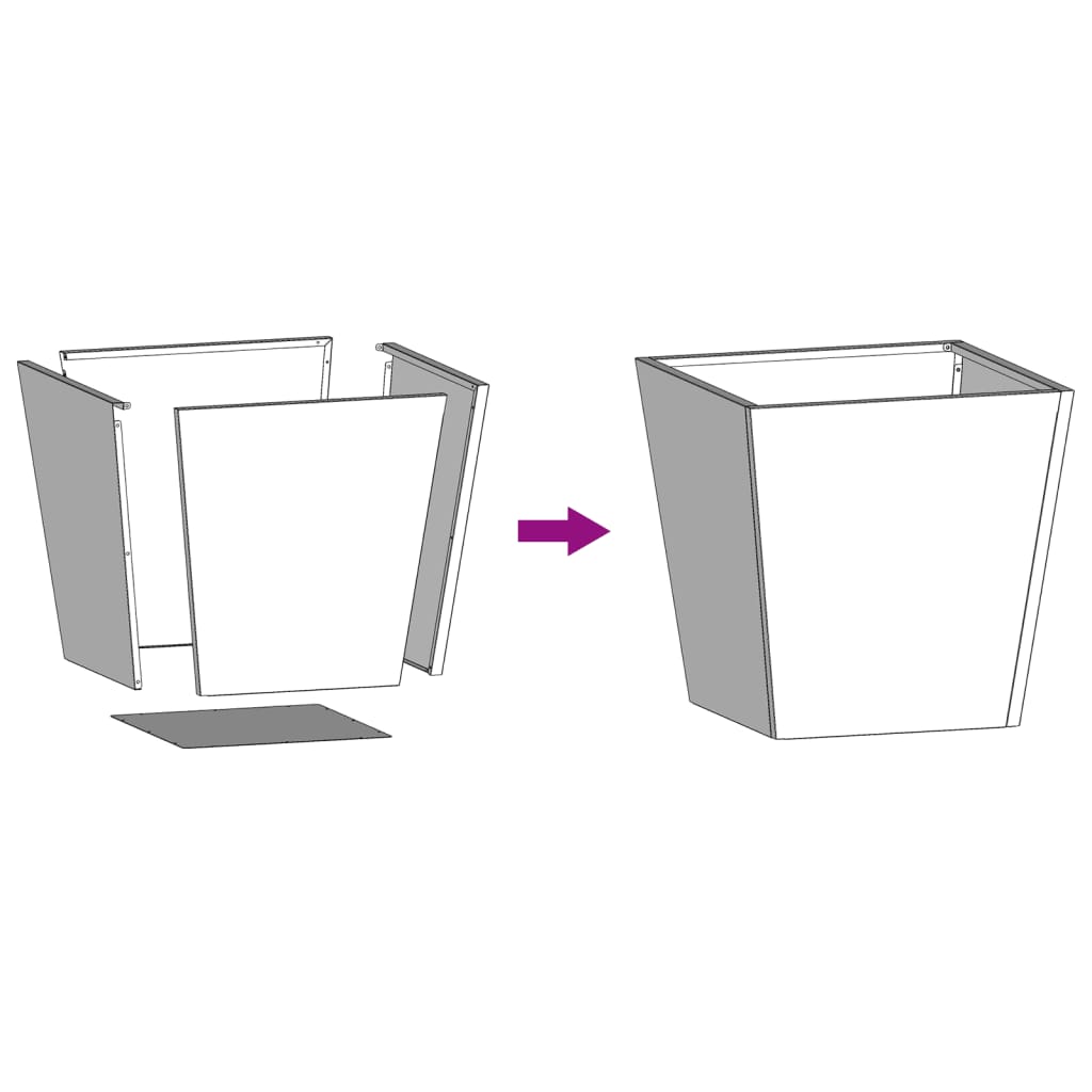 vidaXL Ζαρντινιέρα Μαύρη 40 x 40 x 40 εκ. από Ατσάλι