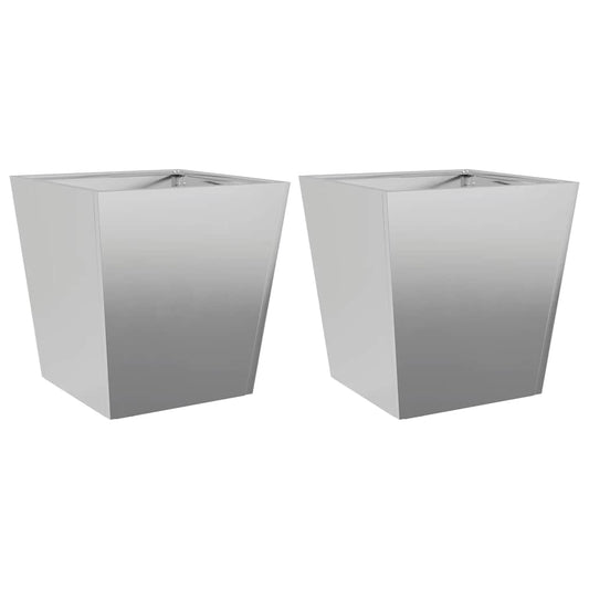 vidaXL Ζαρντινιέρες Κήπου 2 τεμ. 40x40x40 εκ. Γαλβανισμένο Χάλυβα