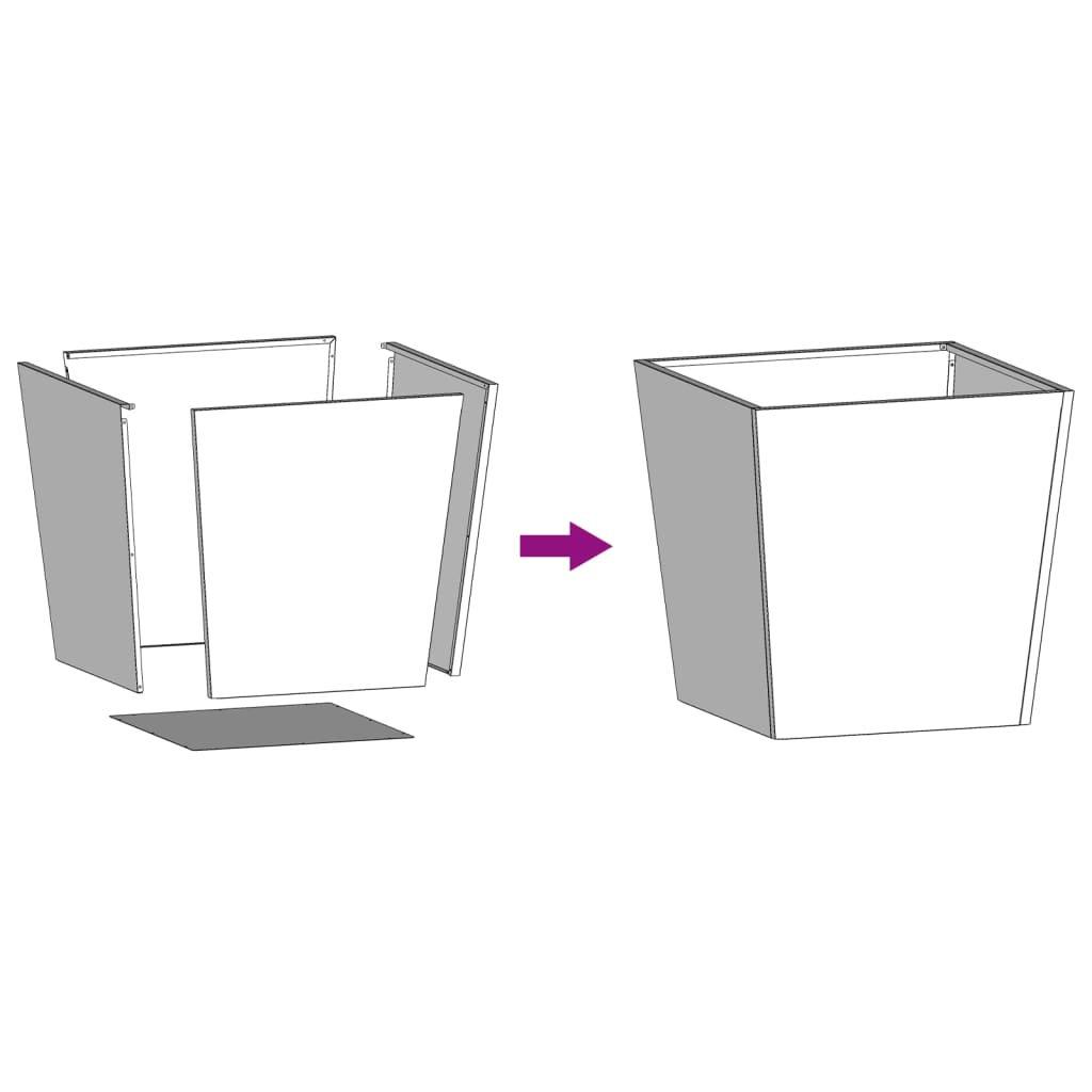 vidaXL Ζαρντινιέρα Κήπου Ανθρακί 50x50x50 εκ. από Ατσάλι