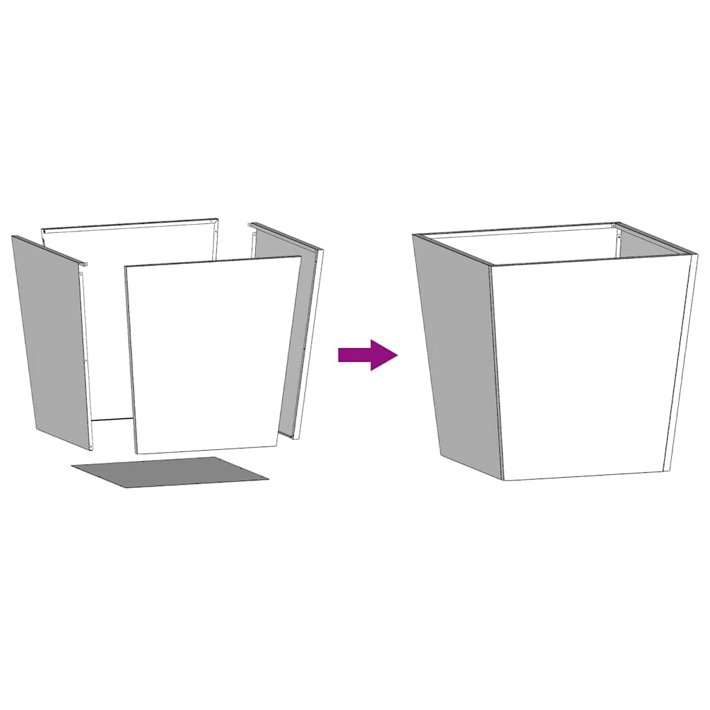 vidaXL Ζαρντινιέρα Κήπου 50x50x50 εκ. από Γαλβανισμένο Χάλυβα