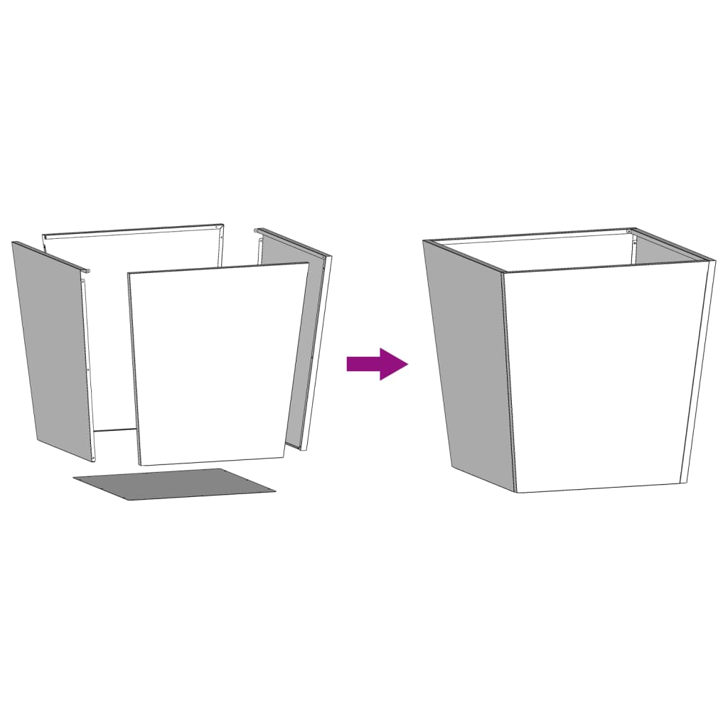 vidaXL Ζαρντινιέρα Κήπου 50x50x50 εκ Ατσάλι Σκληρυθέν στον Αέρα