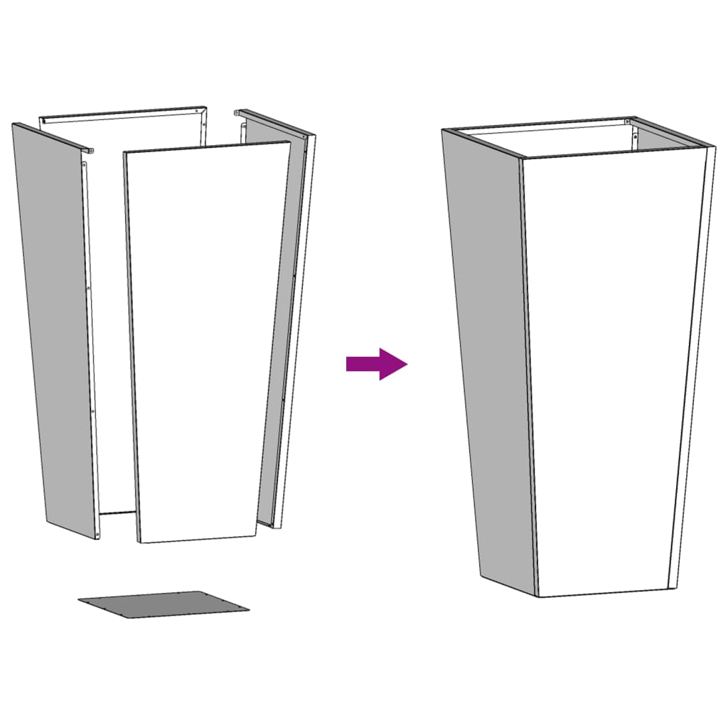 vidaXL Ζαρντινιέρες Κήπου 2 τεμ. Μαύρο 35x35x75 εκ από Ατσάλι