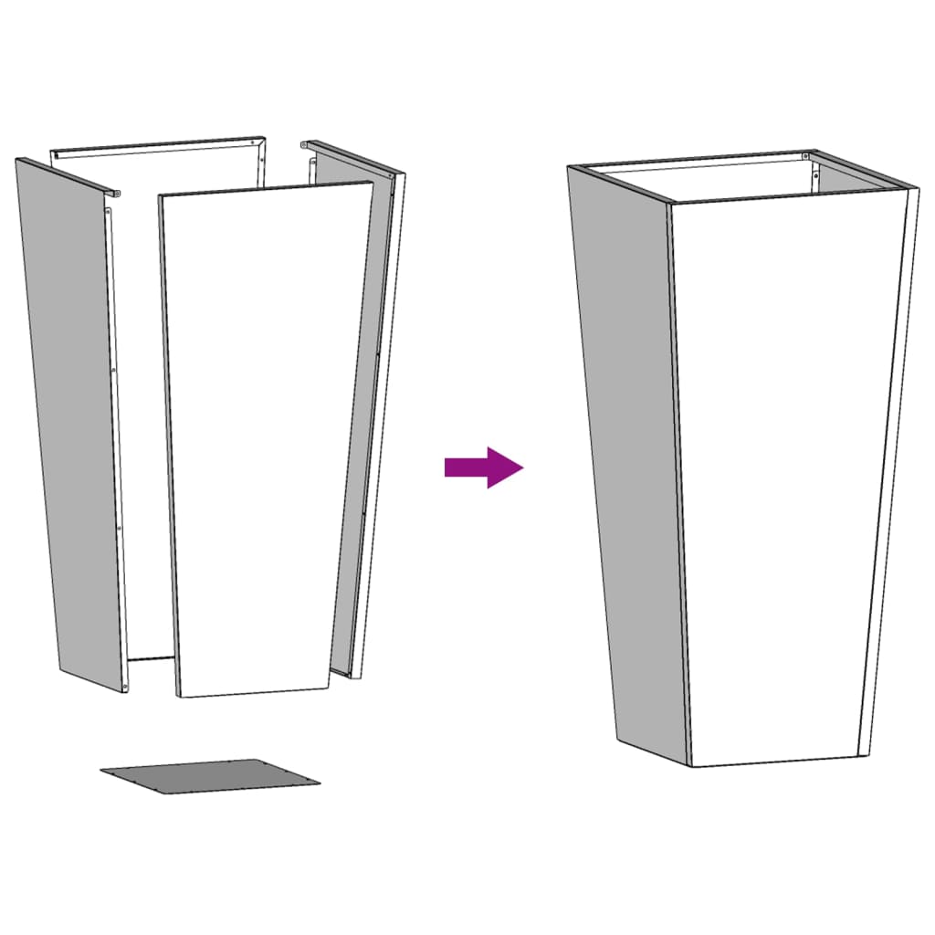 vidaXL Ζαρντινιέρα Κήπου Ανθρακί 35x35x75 εκ από Ατσάλι