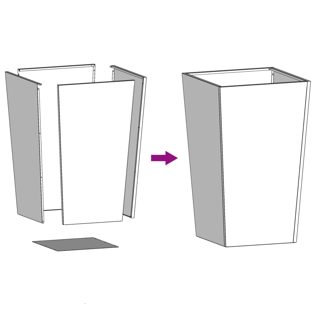 vidaXL Ζαρντινιέρες Κήπου 2 τεμ. Μαύρο 45x45x75 εκ από Ατσάλι