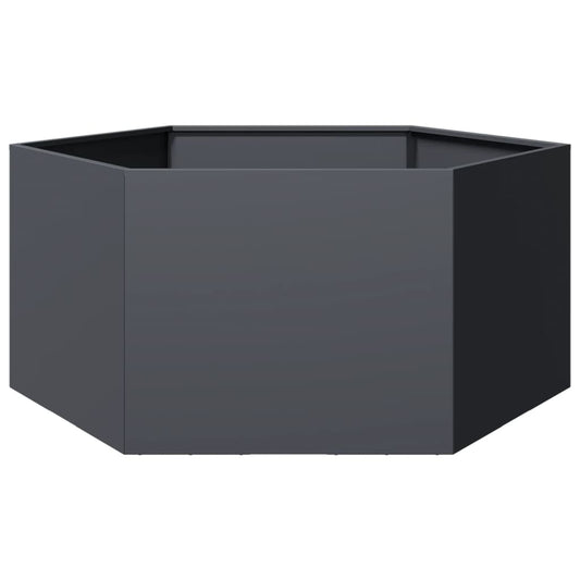 vidaXL Ζαρντινιέρα Κήπου Εξάγωνη Ανθρακί 104x90x45 εκ. Ατσάλι