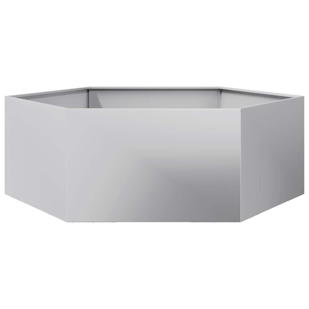 vidaXL Ζαρντινιέρα Κήπου Εξάγωνη 138x120x45 εκ. Γαλβανισμένο Χάλυβα
