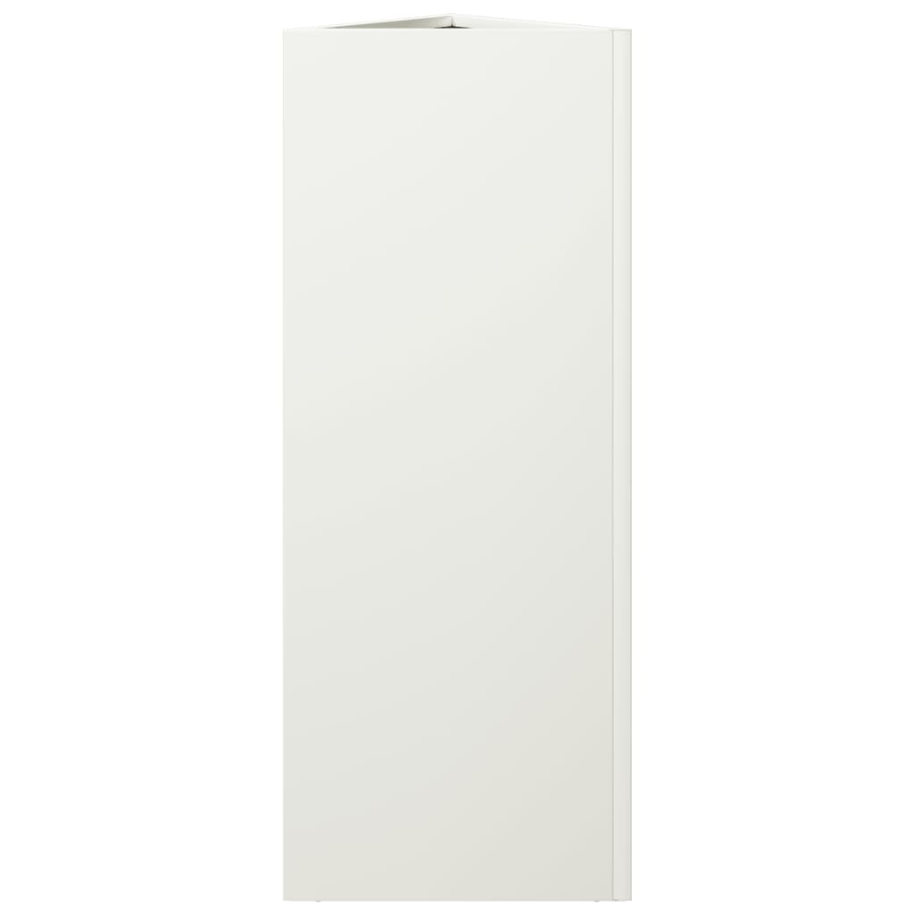 vidaXL Ζαρντινιέρες Κήπου 2 τεμ. Λευκό Τρίγωνο 30x26x75 εκ. από Ατσάλι