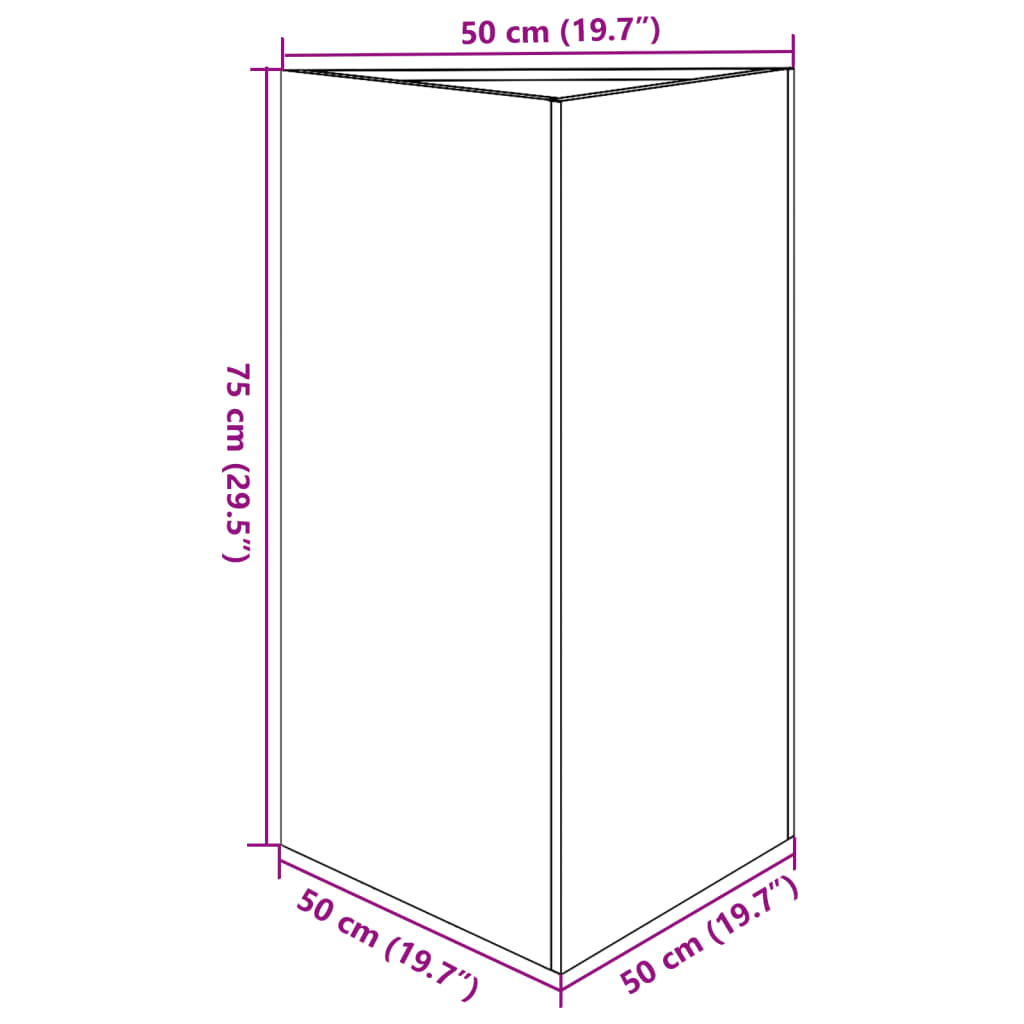 vidaXL Ζαρντινιέρα Κήπου Τρίγωνο 50x43x75 εκ Γαλβ. Ατσάλι