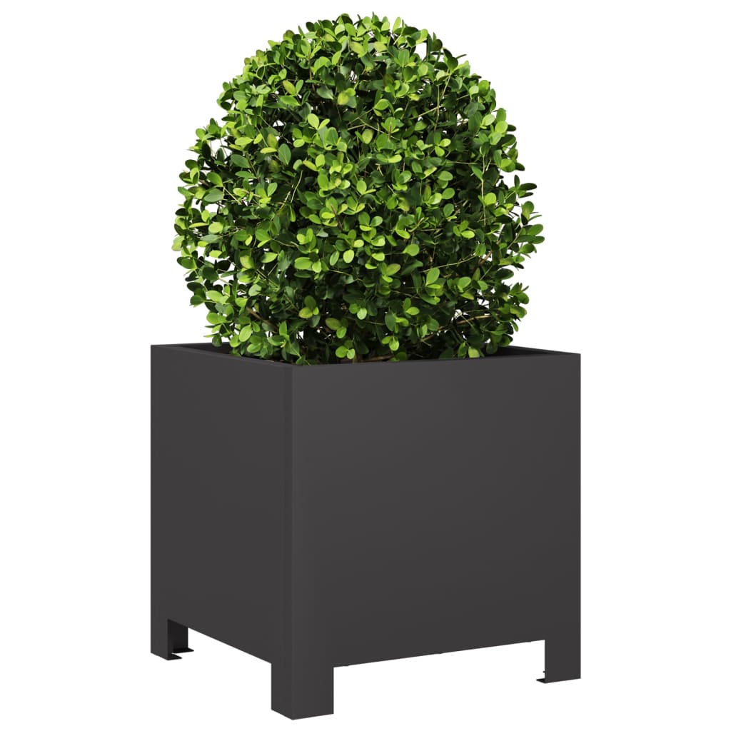 vidaXL Ζαρντινιέρες Κήπου 2 τεμ. Μαύρο 30x30x30 εκ. από Ατσάλι