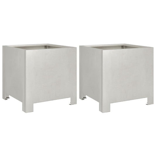 vidaXL Ζαρντινιέρες Κήπου 2 τεμ. 30x30x30 εκ. Ανοξείδωτο Ατσάλι