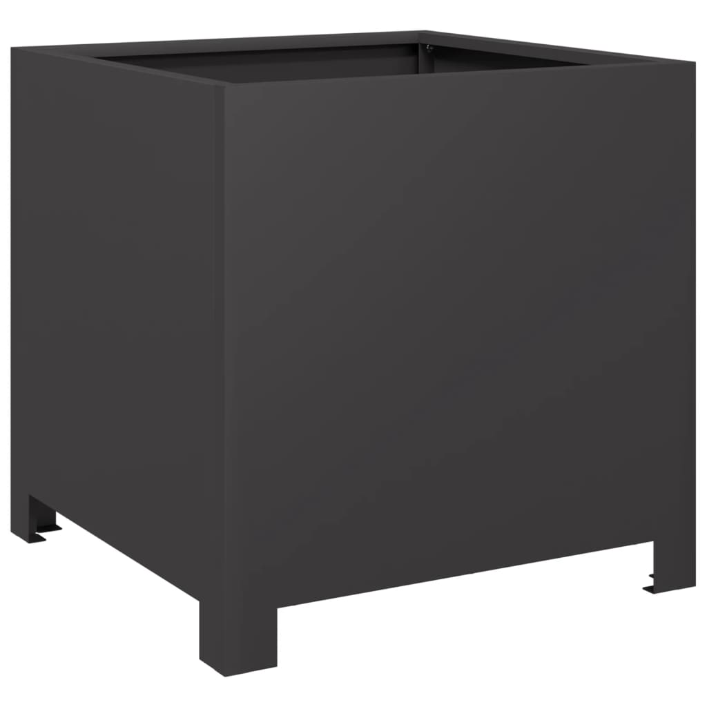 vidaXL Ζαρντινιέρες Κήπου 2 τεμ. Μαύρο 40x40x40 εκ. από Ατσάλι
