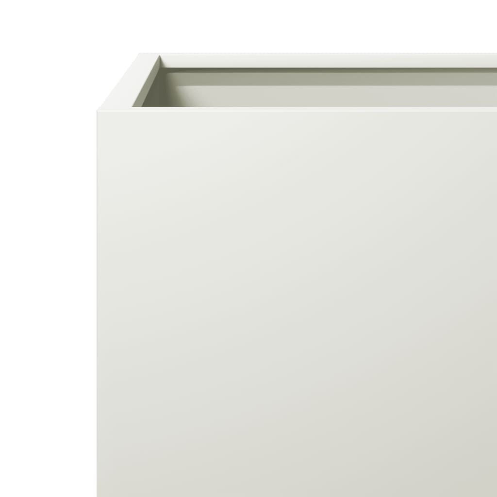 vidaXL Ζαρντινιέρες Κήπου 2 τεμ. Λευκό 40x40x40 εκ. από Ατσάλι