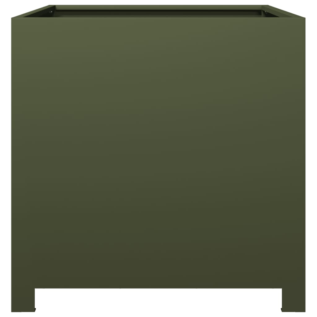 vidaXL Ζαρντινιέρα Κήπου Λαδί 50x50x50 εκ. από Ατσάλι