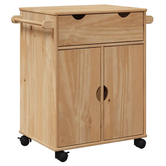 vidaXL Τρόλεϊ Κουζίνας OTTA 59x45x80 εκ. από Μασίφ Ξύλο Πεύκου